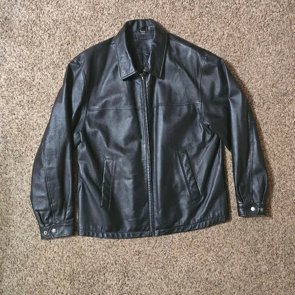 Men's Geniune Black Leather Vintage Jacket - Picture 1 of 14